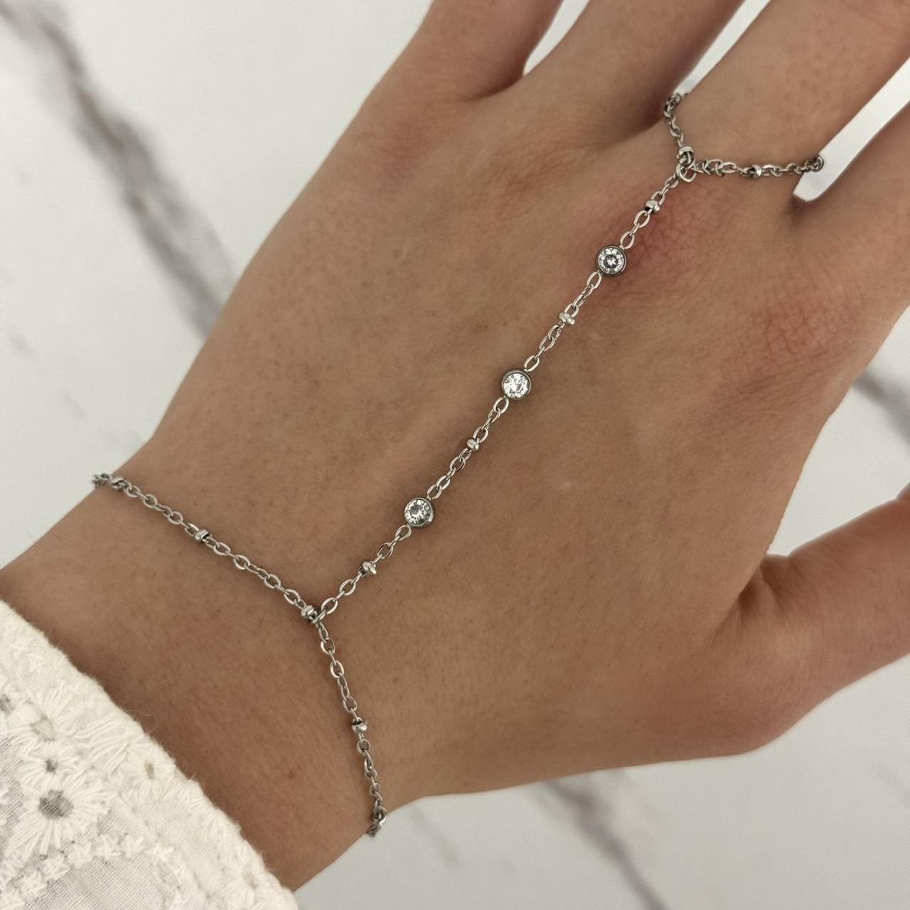 Silver Tone Chain Ring Bracelet