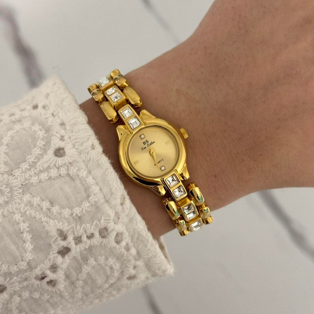 Gold Watch Zircon Stone