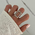 Vintage Vibe Square Silver Ring