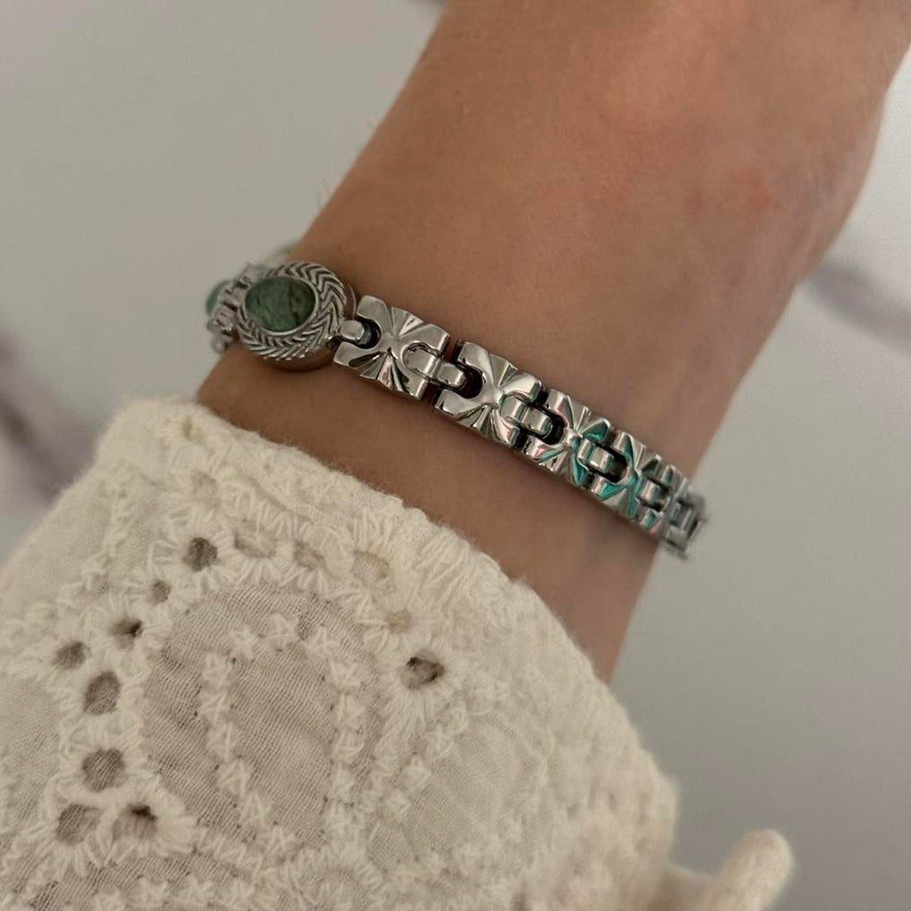 Silver/Green Mini Watch Elina