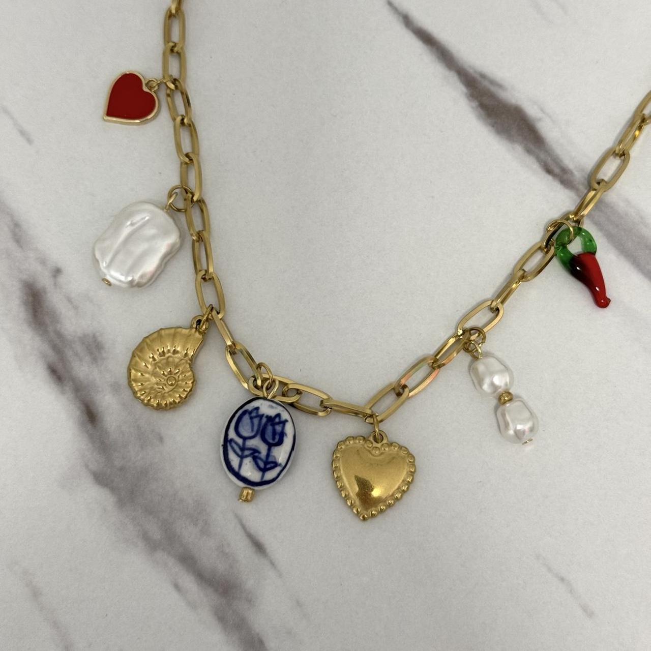 Gold Multicolour Pedants Chain Neacklace