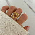 Vintage Style Gold Floral Heart Ring