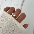 Gold Ring White Moon Stone