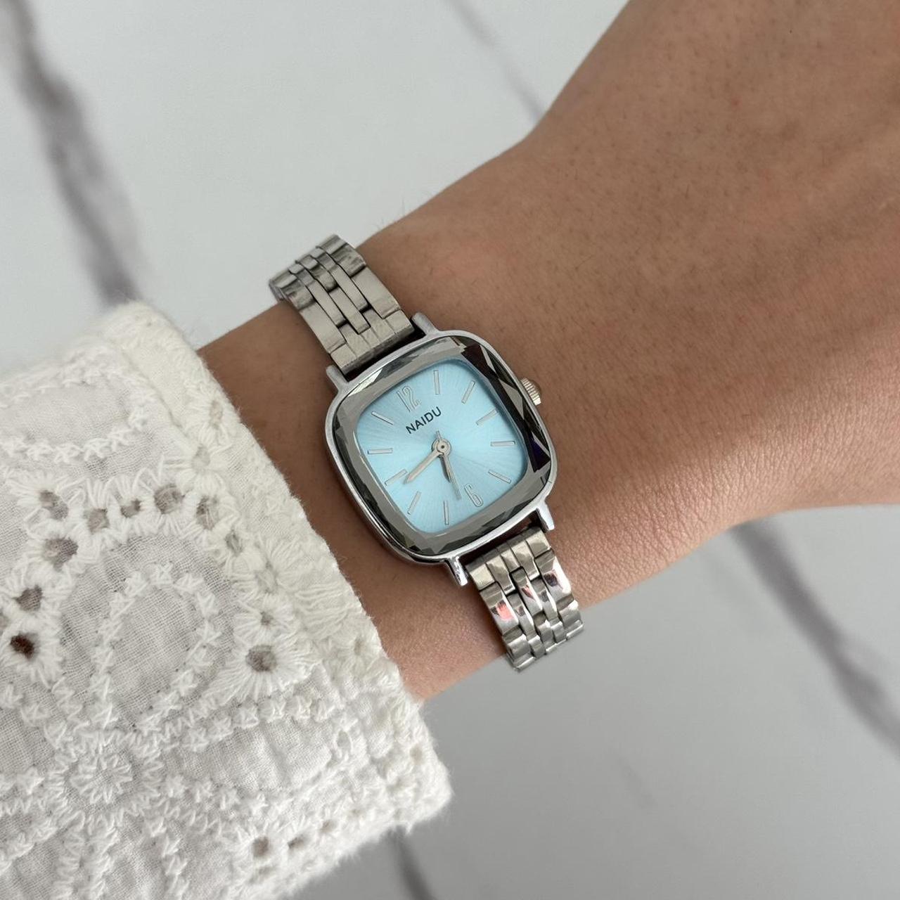 Square Silver/Blue Watch