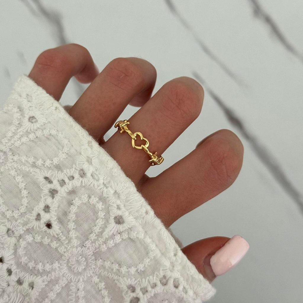 Gold Ring Heart Shape