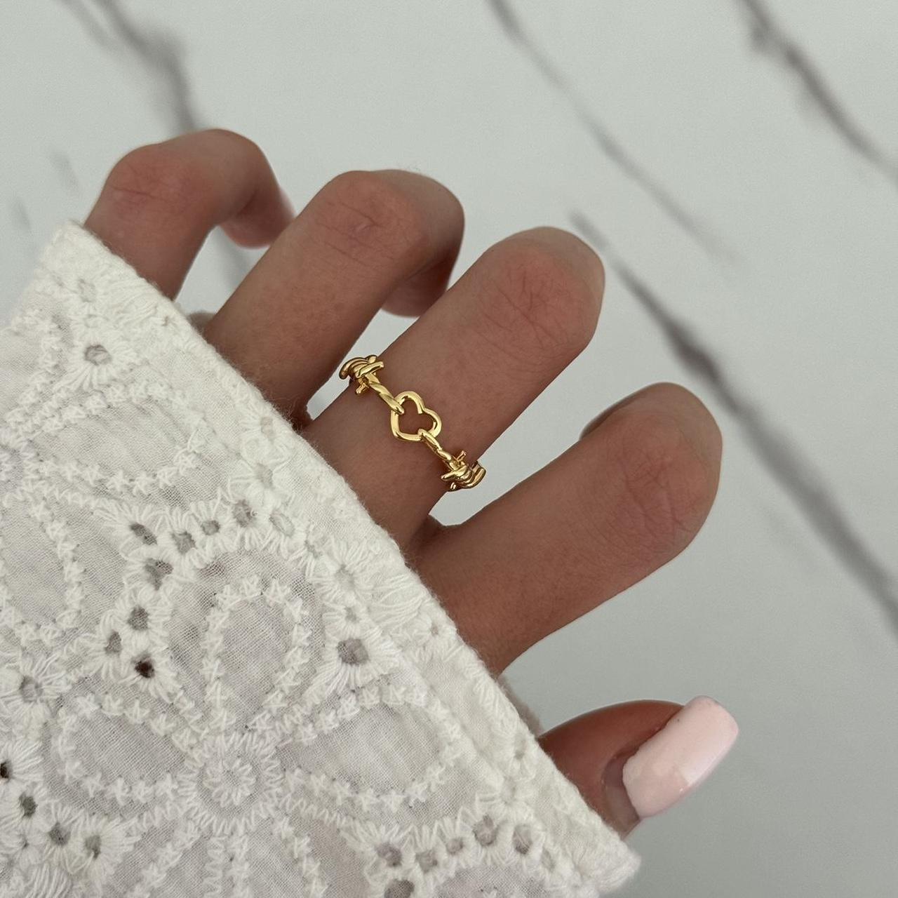 Gold Ring Heart Shape