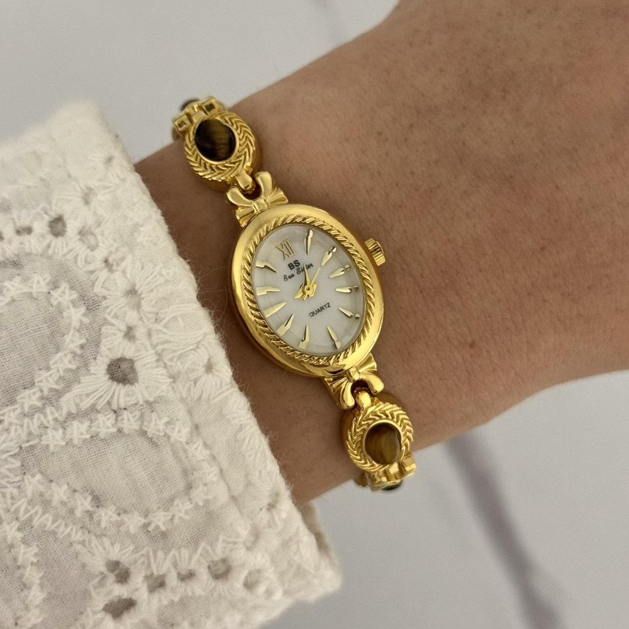 Elina Watch Brown Natural Stone