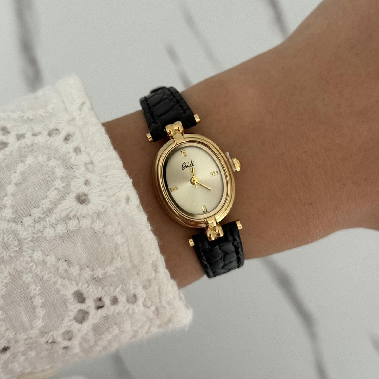 Oval Black/Gold Watch