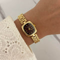 Gold/Burgundy Mini Watch