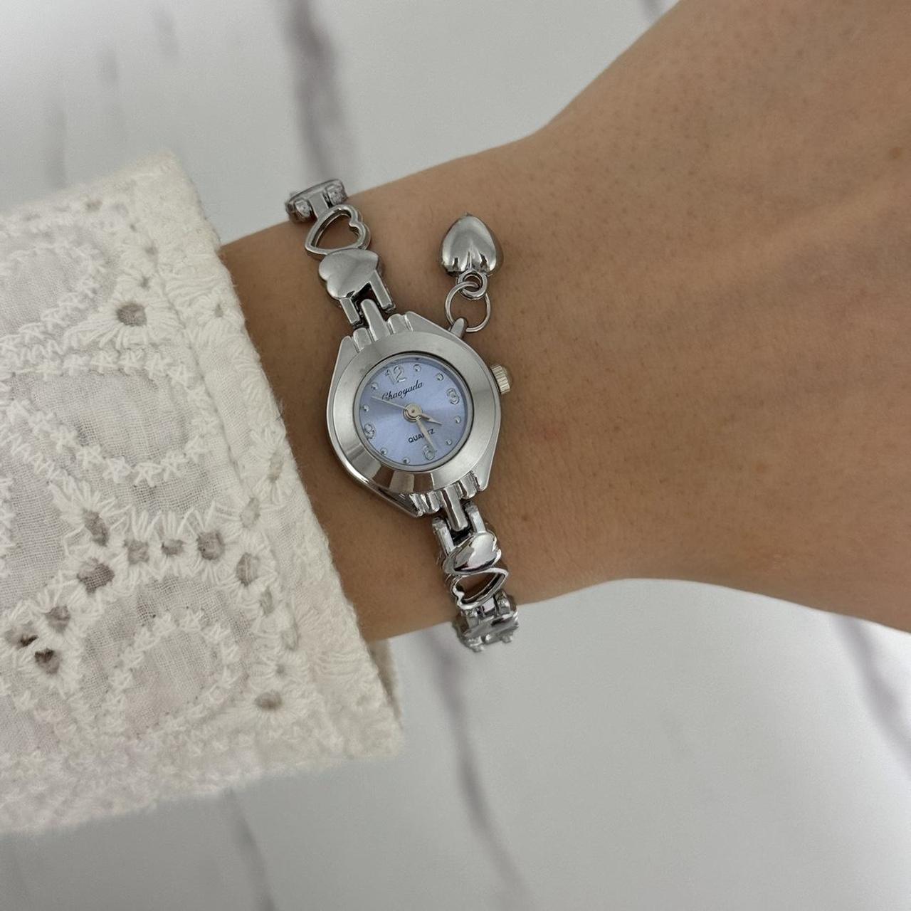 Silver/Blue Mini Watch Herat Charm