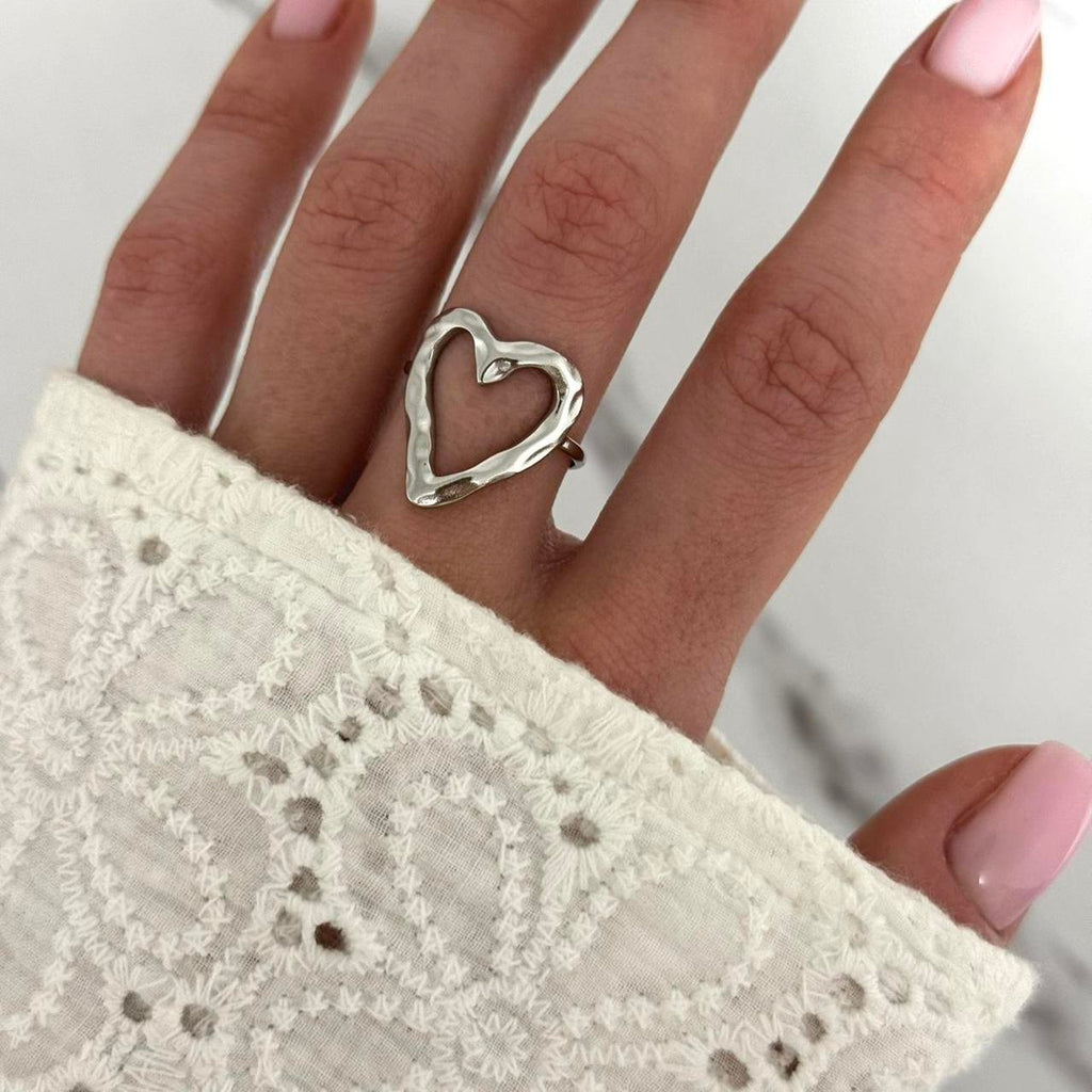 Silver ring Heart Shape