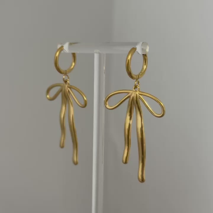 Gold Bow Earrings