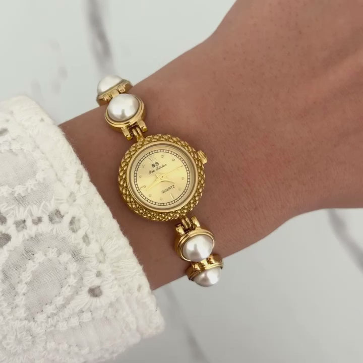 Vintage Vibe Gold Sun Watch