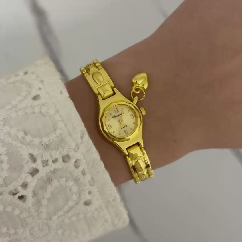 Vintage vibe gold mini watch