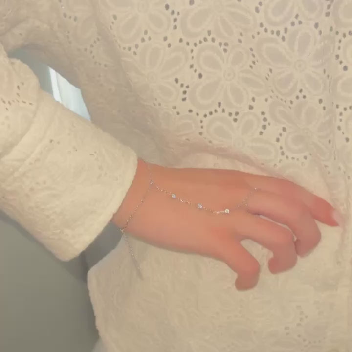 Silver Tone Chain Ring Bracelet