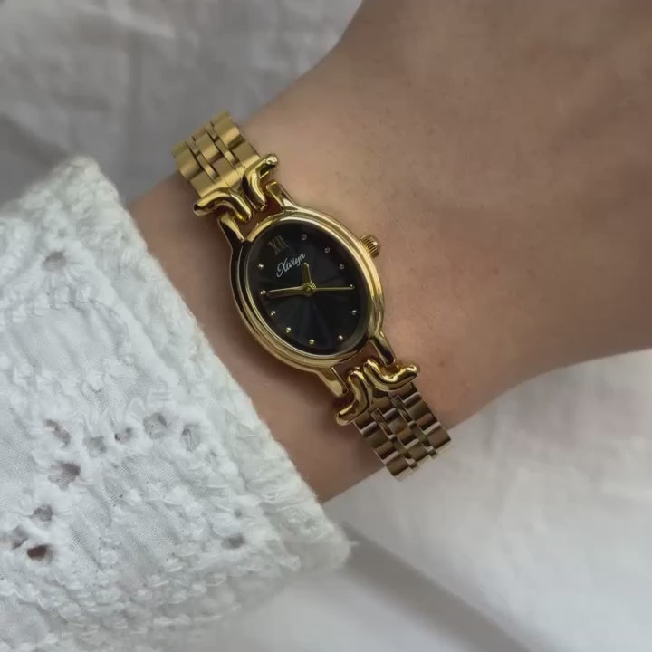 Vintage Style Gold/Black Watch