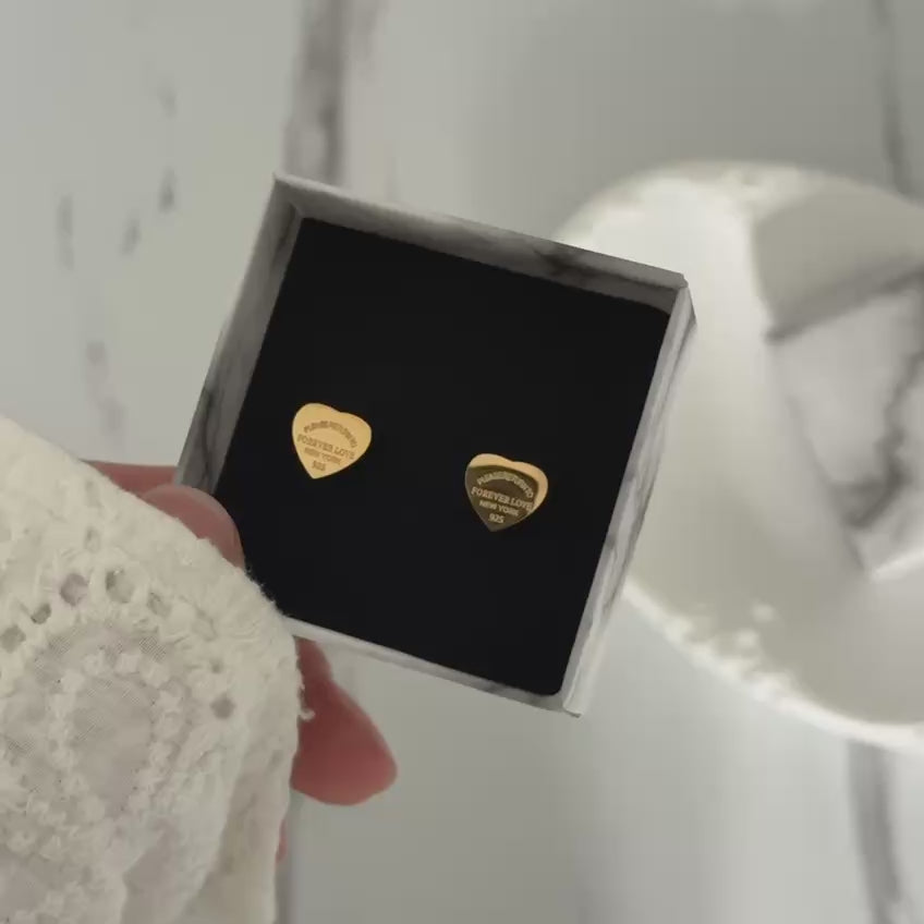 Gold Heart Earrings