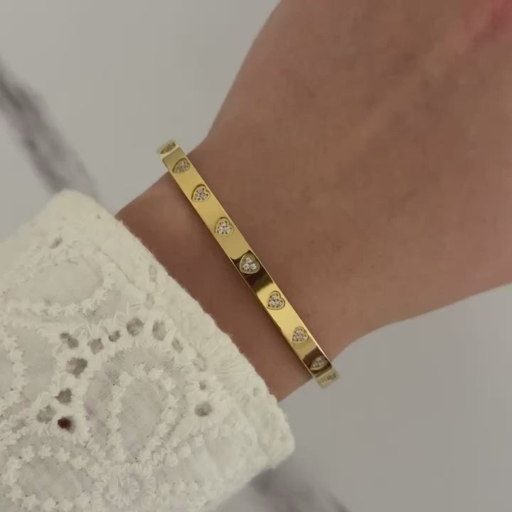 Gold Bracelet Zircon Stone