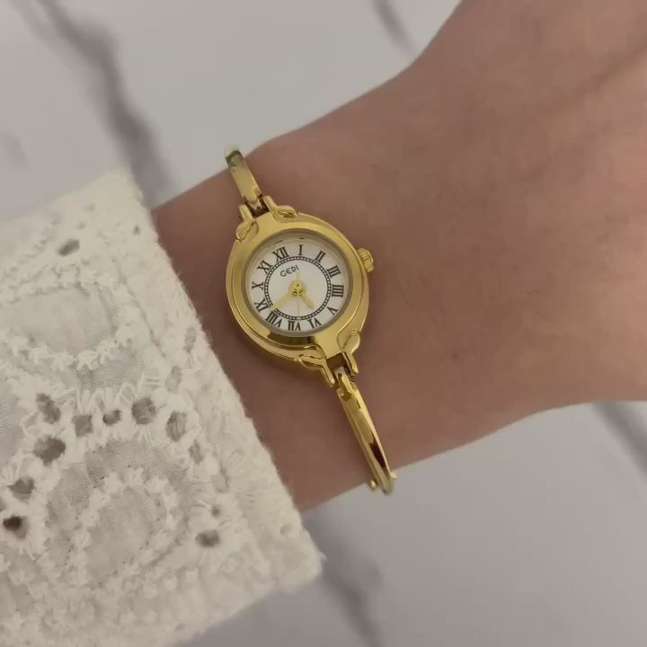 Tiny Gold/White Mini Watch