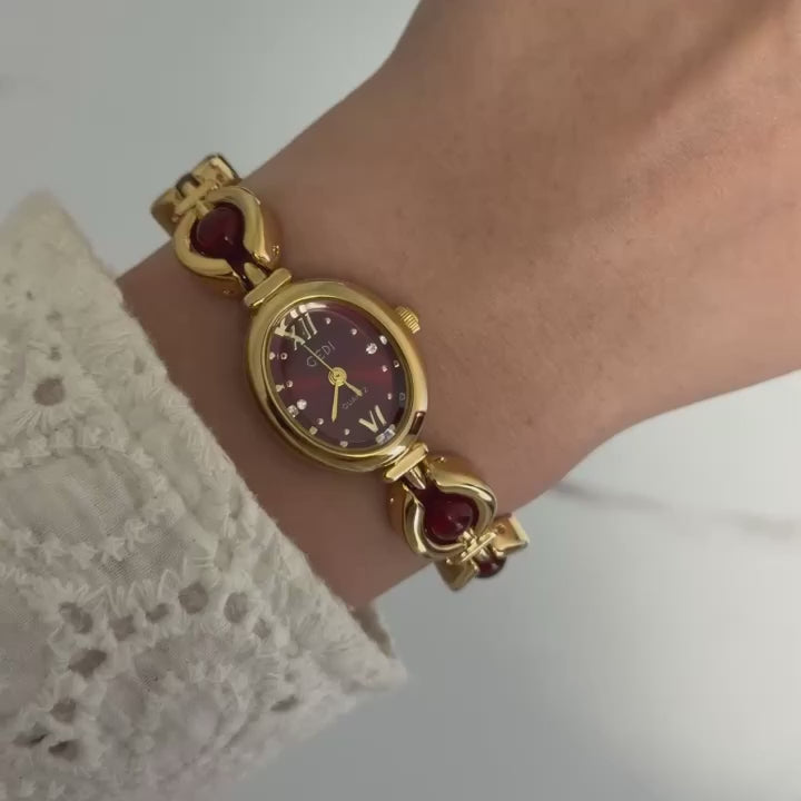 Gold/Burgundy Watch