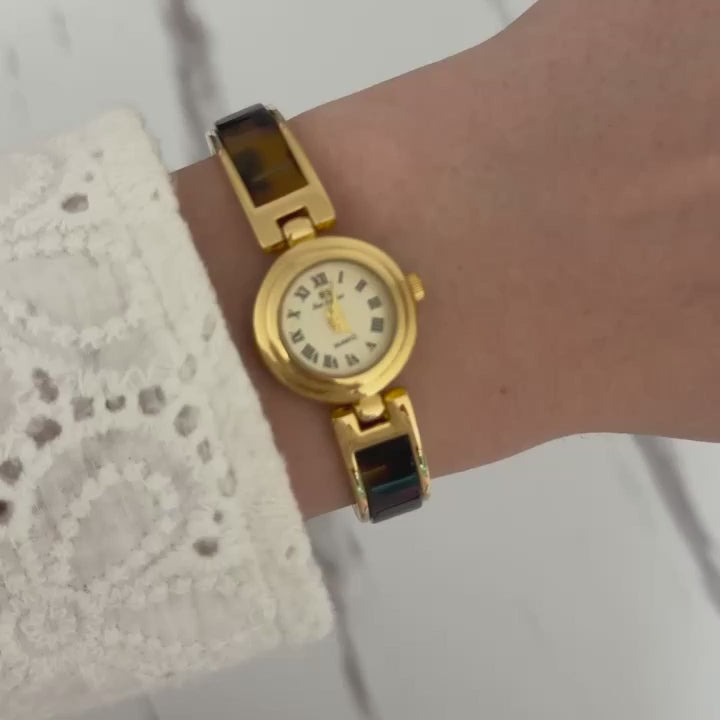Gold Mini Round Watch Bracelet