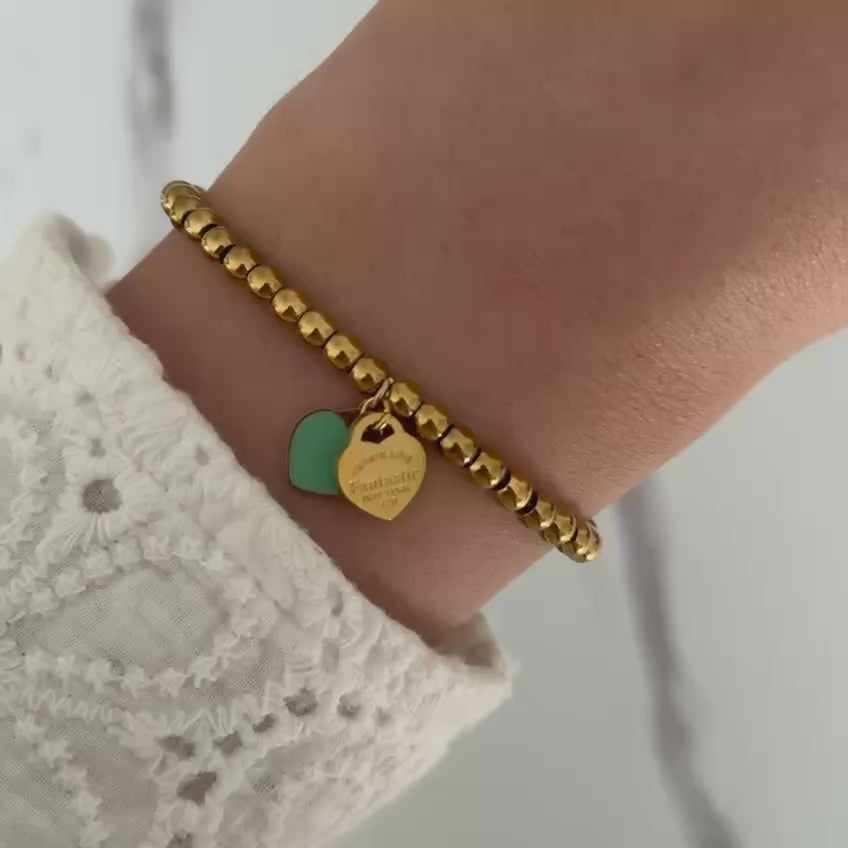 Gold/Green Bracelet Forever Love New-York