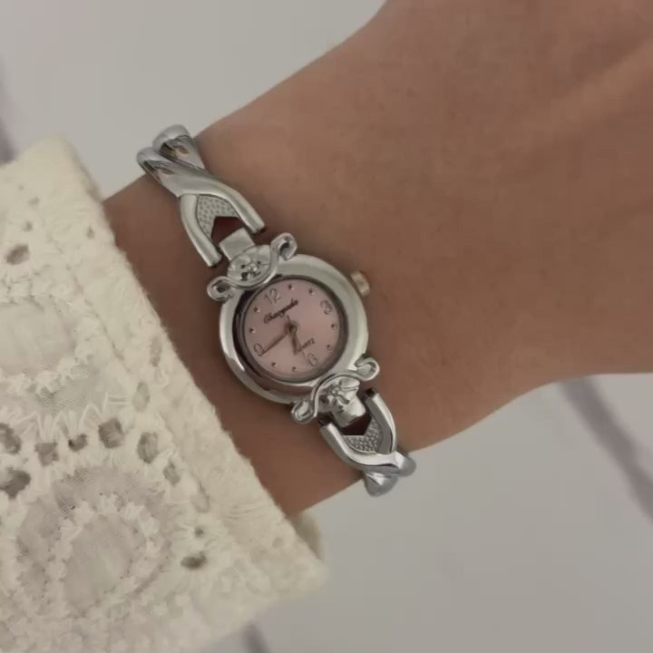 Silver/Pink Mini Watch