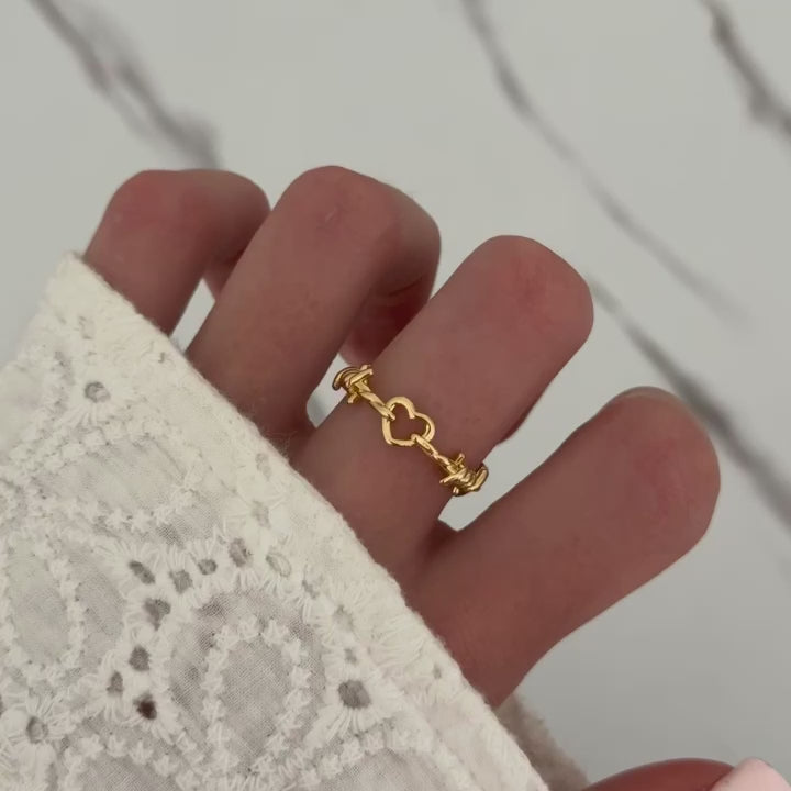 Gold Ring Heart Shape