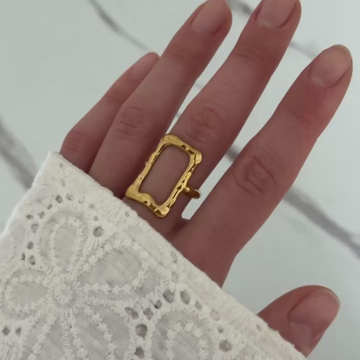 Gold Square Ring